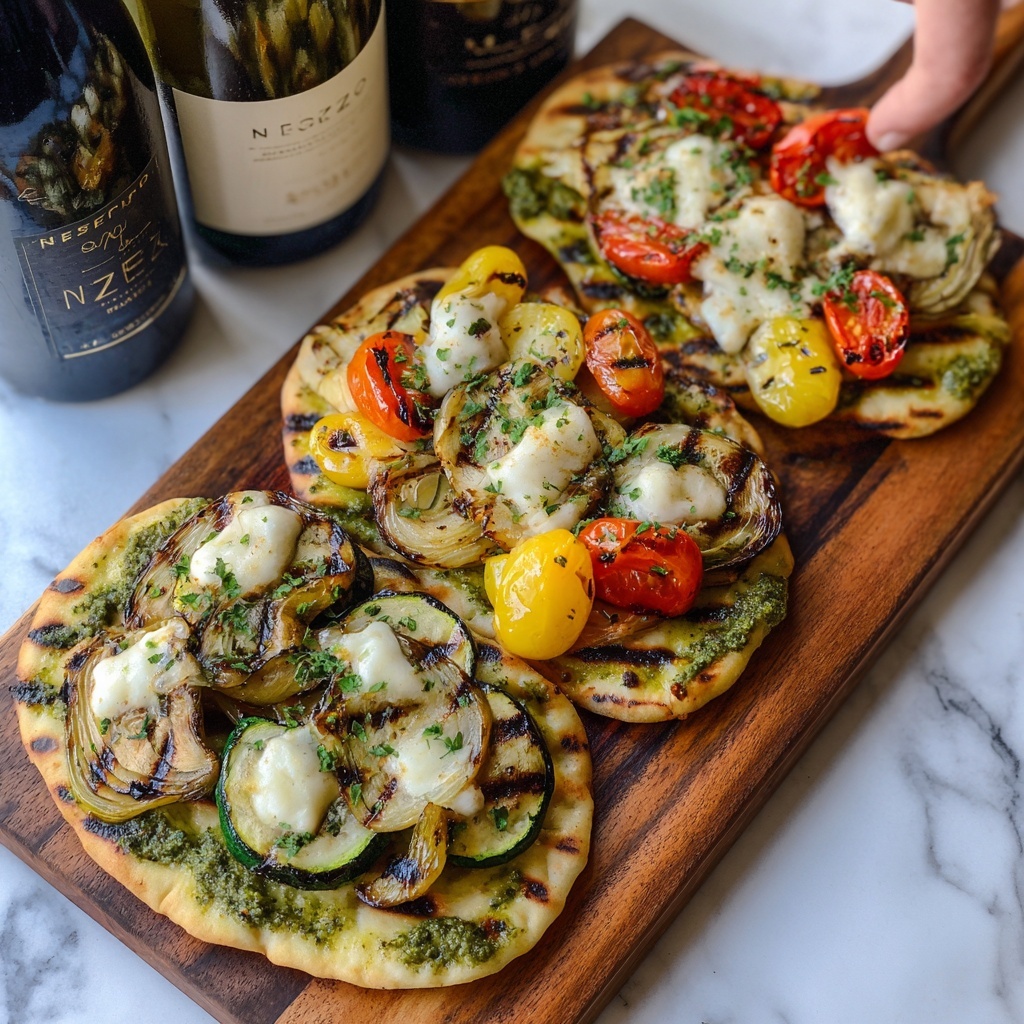 Grilled Veggie Pesto Flatbread Recipe - Recipe Image