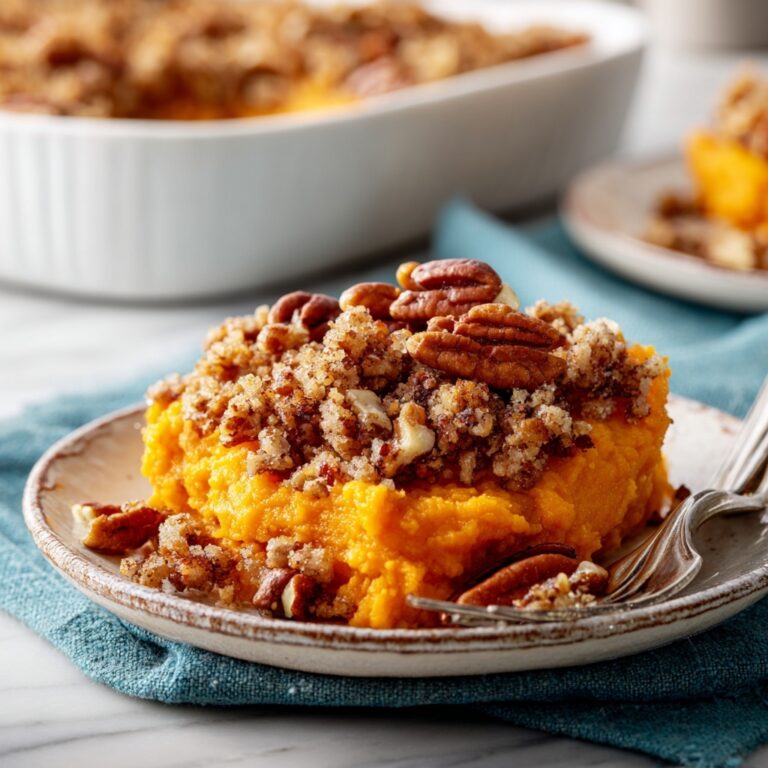Sweet Potato Casserole with Pecan Crumble and Marshmallows Recipe