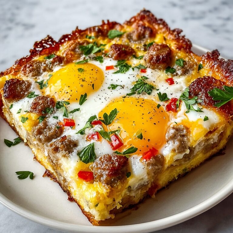 Savory Breakfast Casserole with Cheesy Toppings Recipe