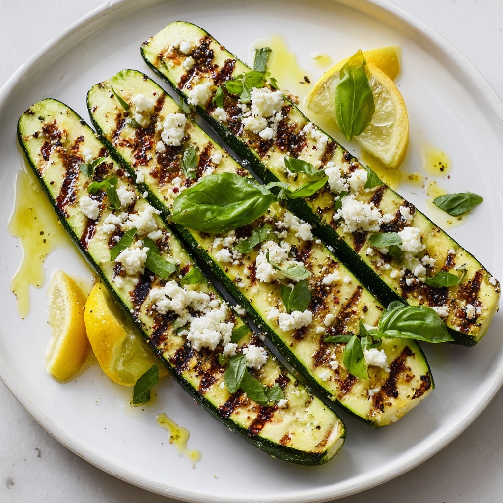 Grilled Zucchini with Feta and Basil Recipe - Recipe Image