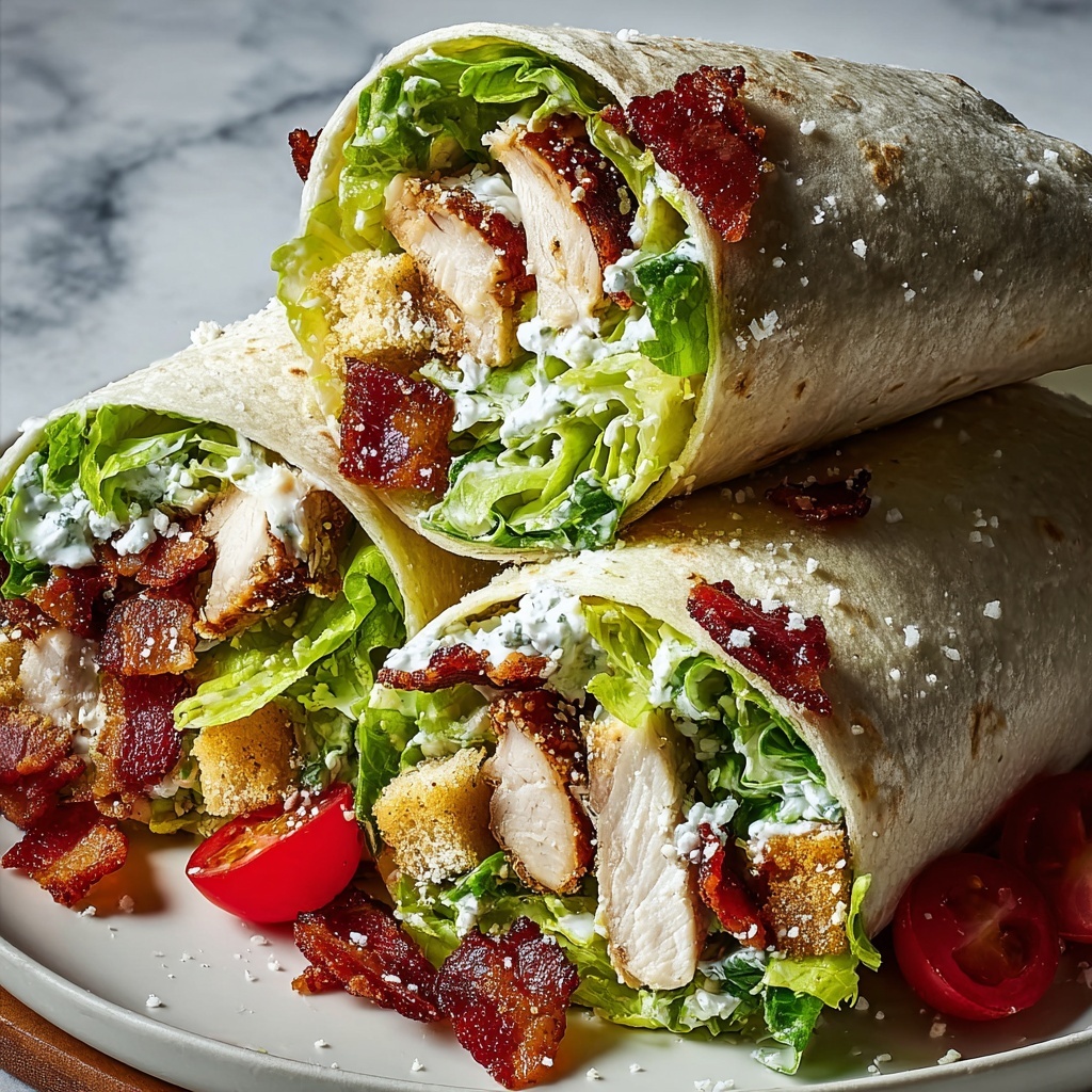 Chicken Caesar Wraps with Crunch Recipe - Recipe Image