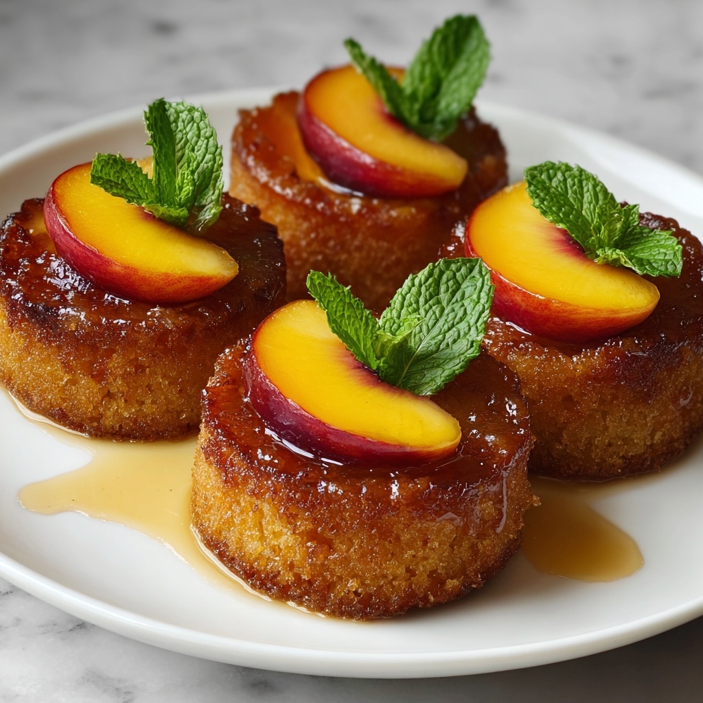 Peach Upside Down Mini Cakes Recipe - Recipe Image