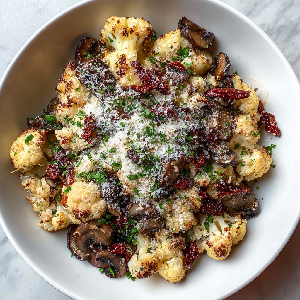 Savory Garlic Cauliflower and Mushroom Skillet Recipe - Recipe Image