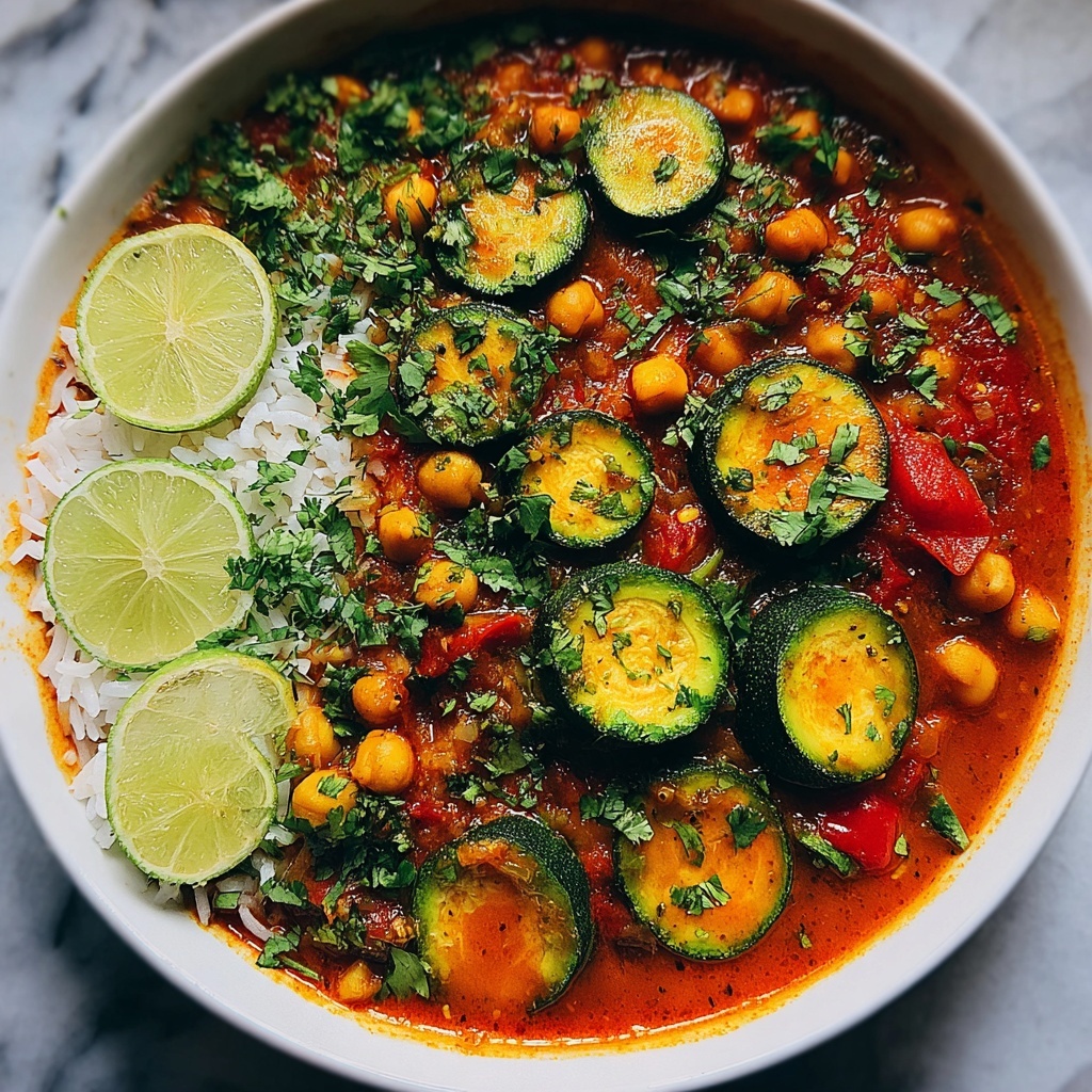 Spicy Baked Zucchini Chickpea Curry Recipe - Recipe Image