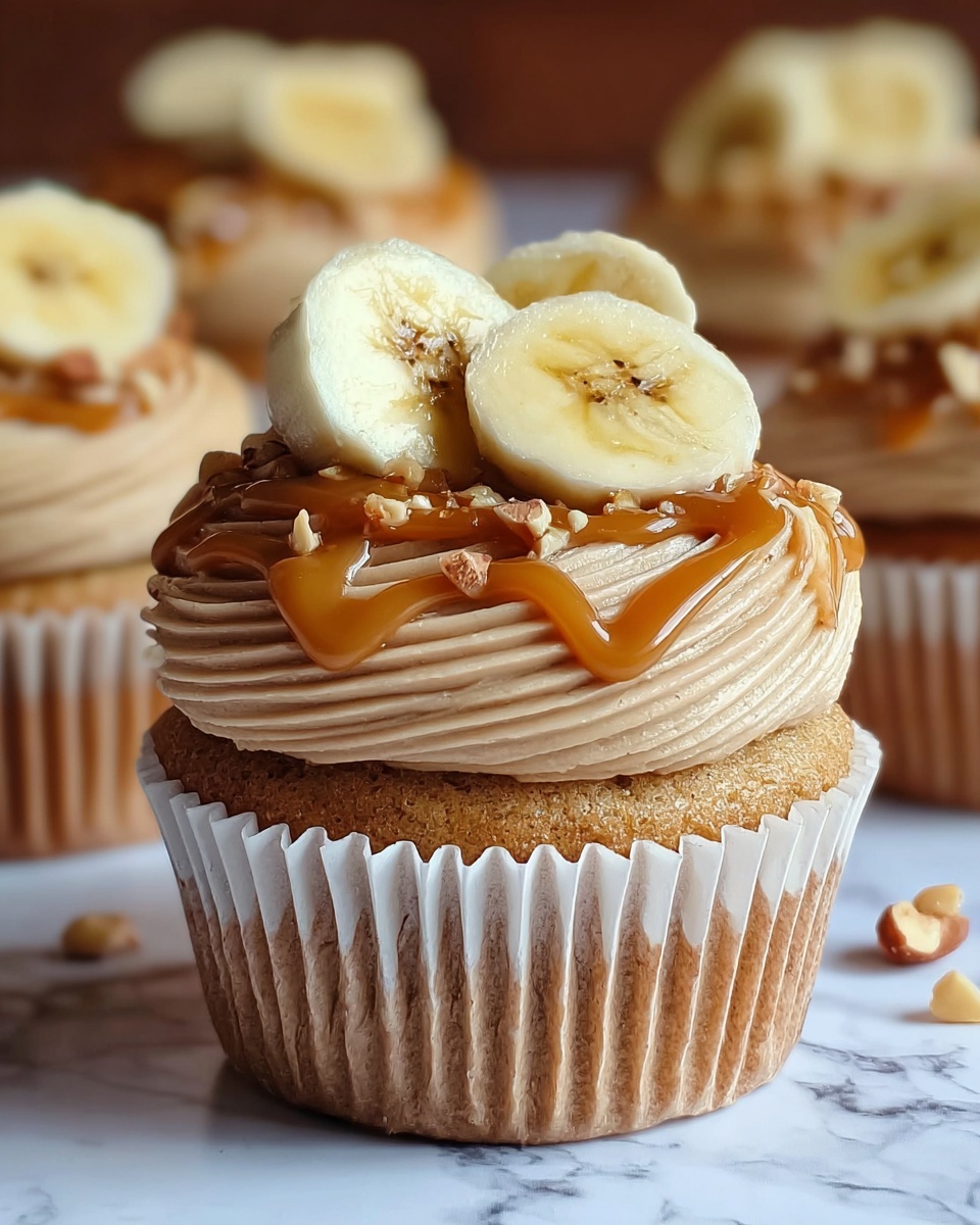 Banana Caramel Peanut Butter Cupcakes Recipe - Recipe Image