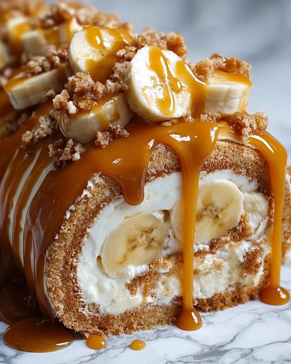 Banana Caramel Roll Cake Recipe - Recipe Image