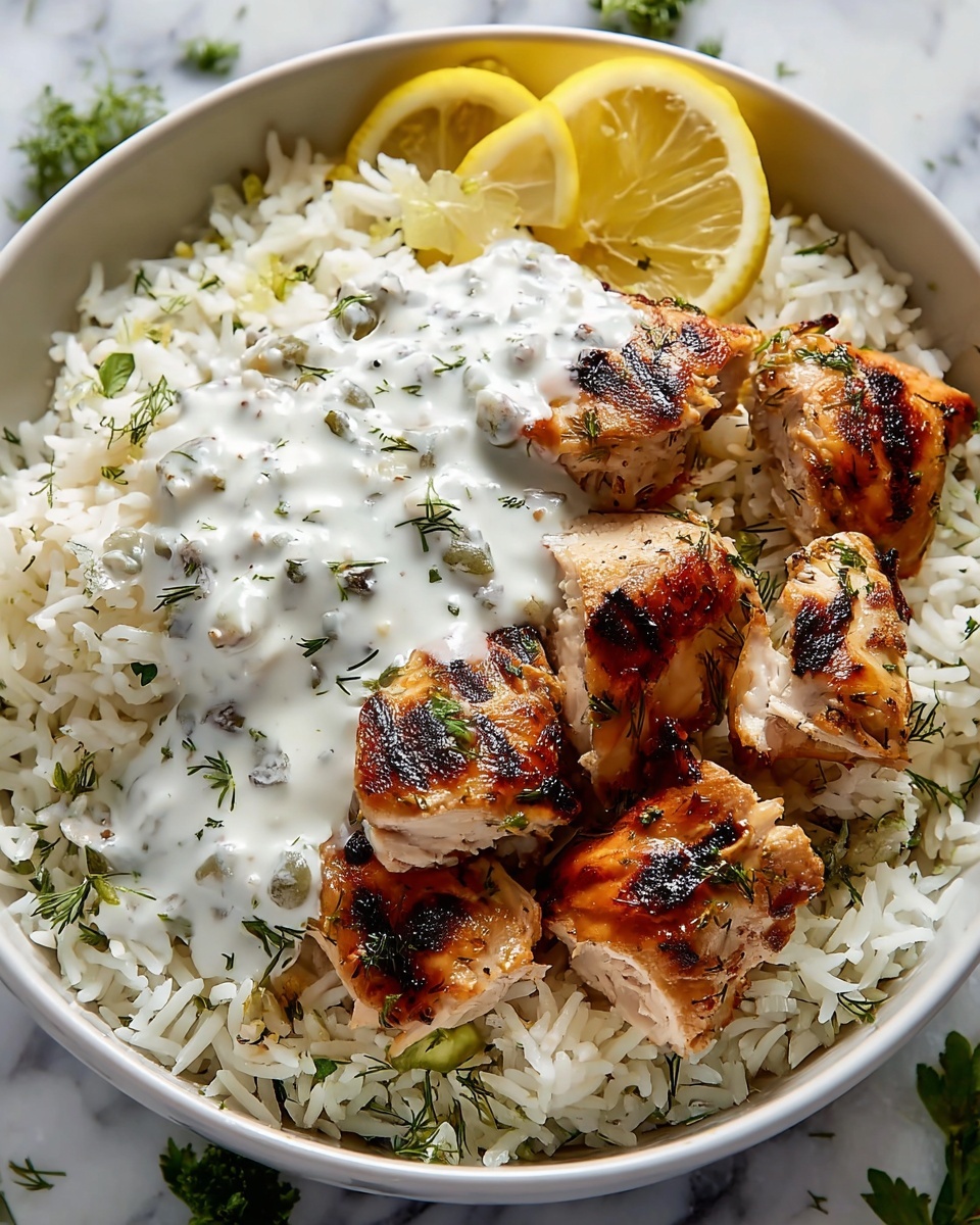 Dump and Bake Chicken Tzatziki with Rice Recipe - Recipe Image
