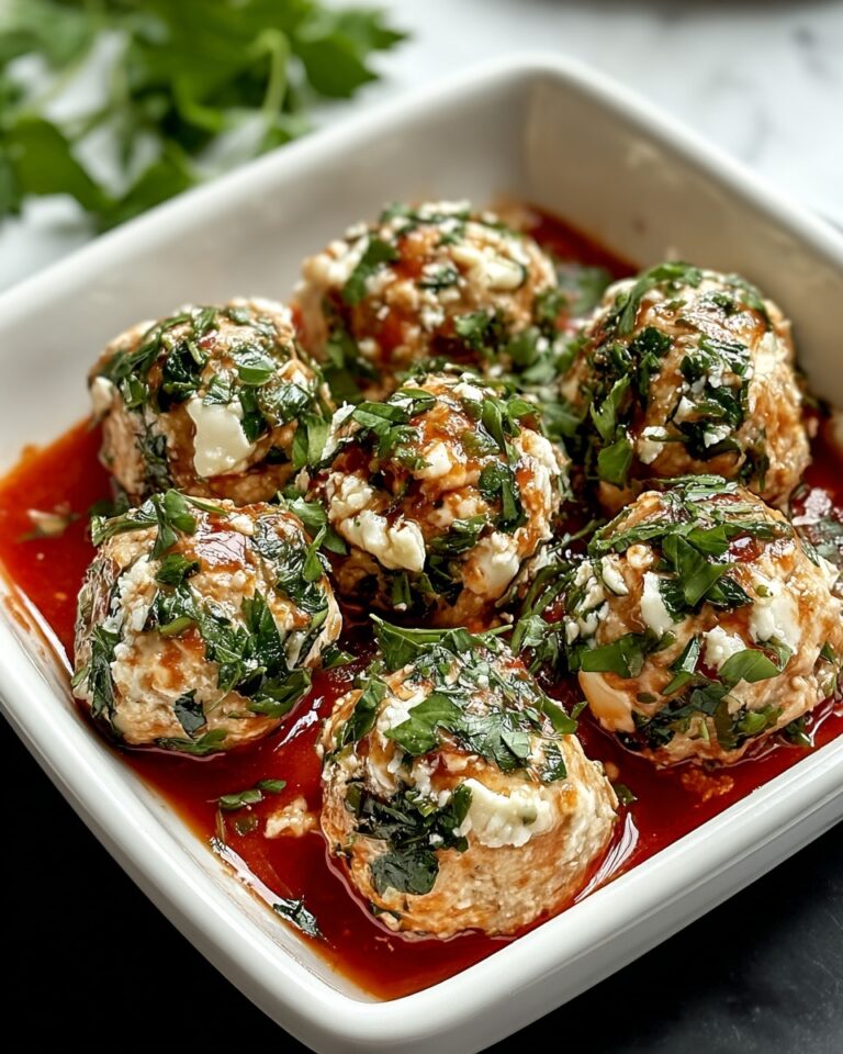 Baked Chicken Ricotta Spinach Meatballs in Marinara Recipe