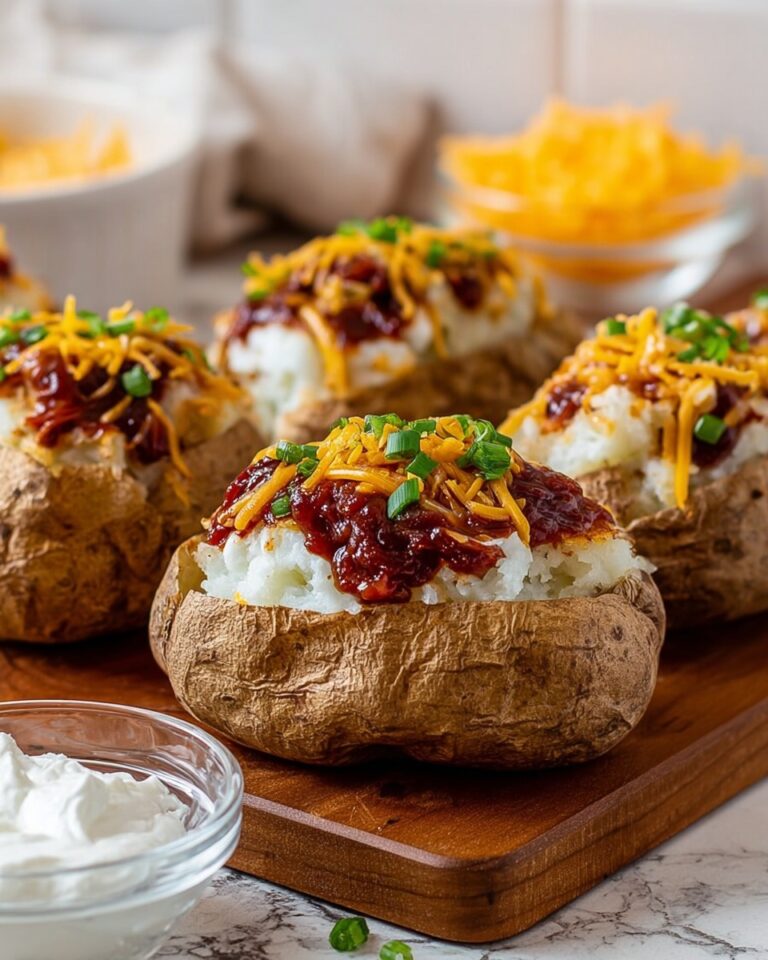 Slow Cooker BBQ Chicken Loaded Baked Potatoes Recipe