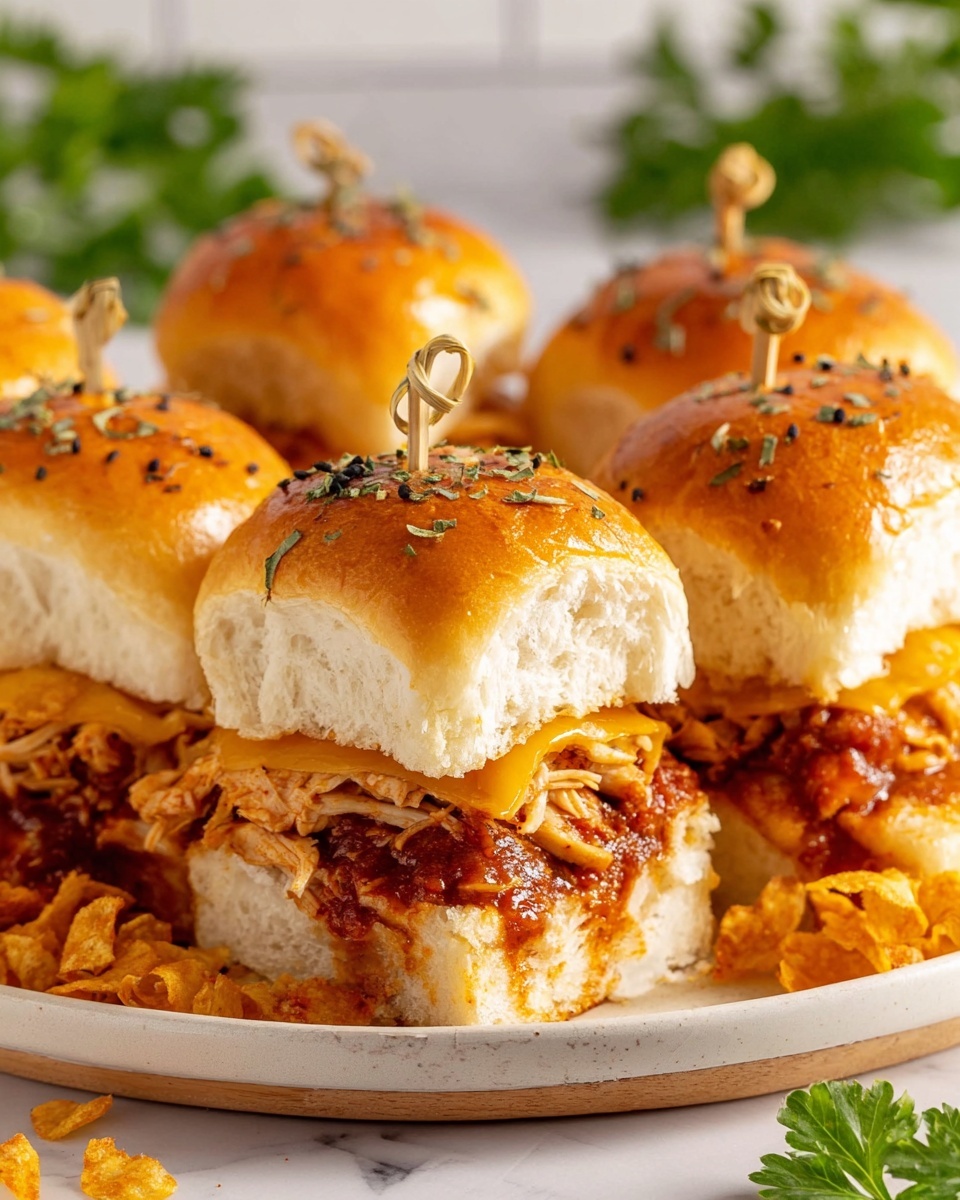 BBQ Deli Chicken Sliders with Cheddar, Fried Onions, and Maple Butter Recipe - Recipe Image
