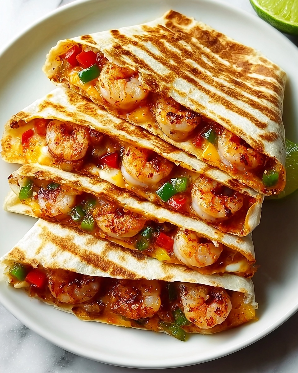 Savory Parmesan Crusted Shrimp Quesadillas Recipe - Recipe Image