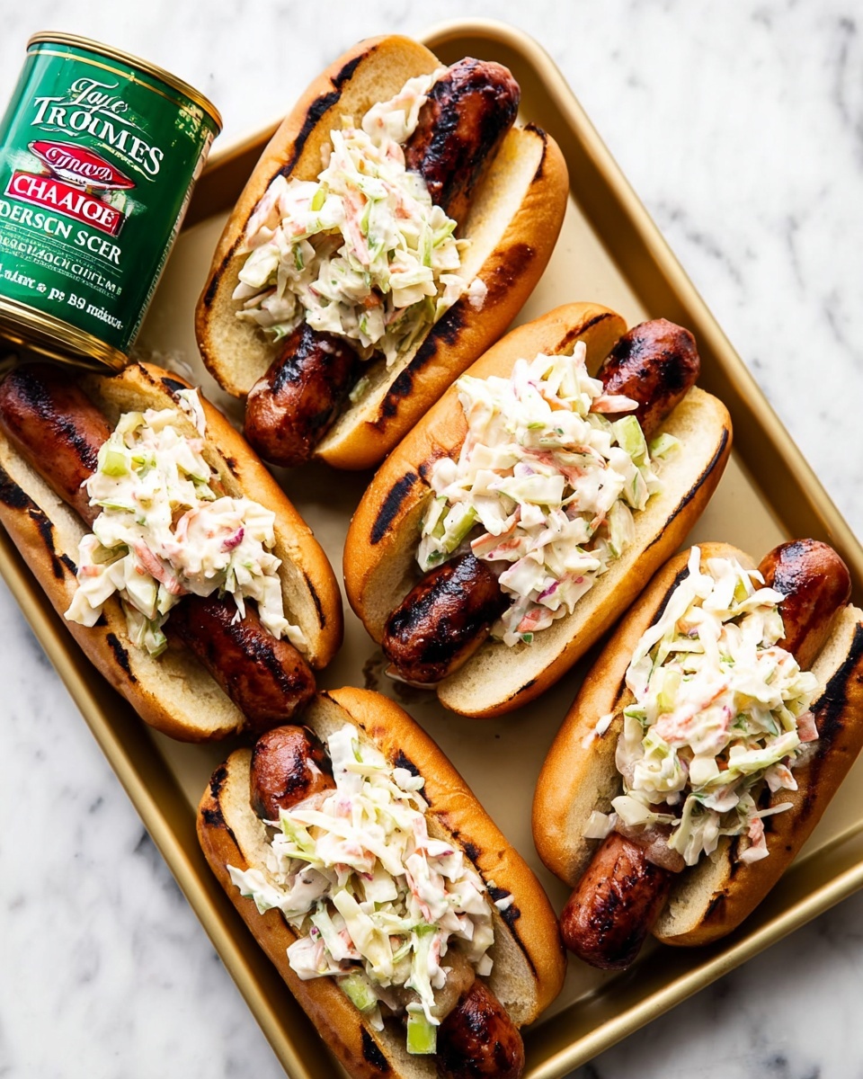 Cajun Beer Brats with Apple Coleslaw Recipe - Recipe Image