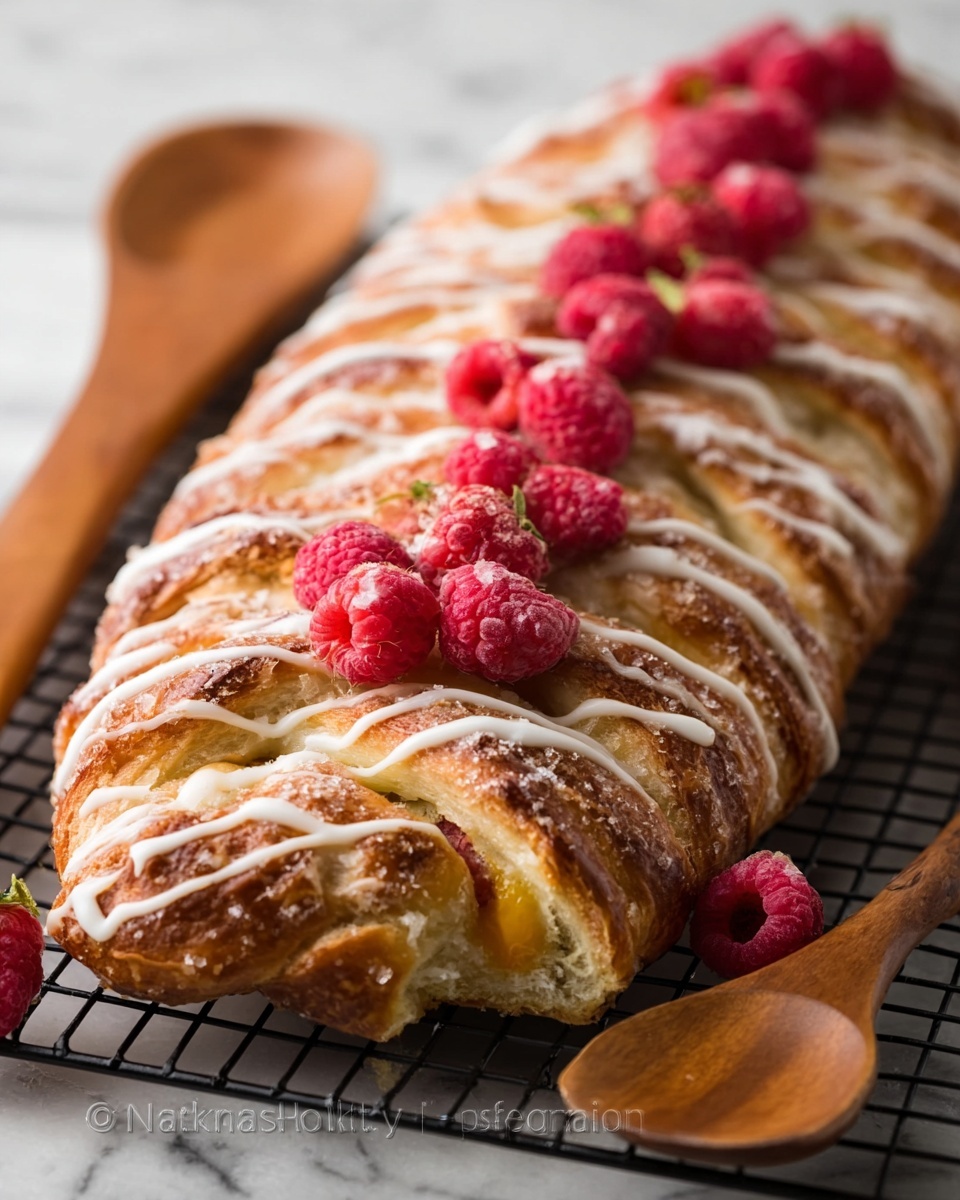 Peach Cream Cheese Braided Danish Recipe - Recipe Image