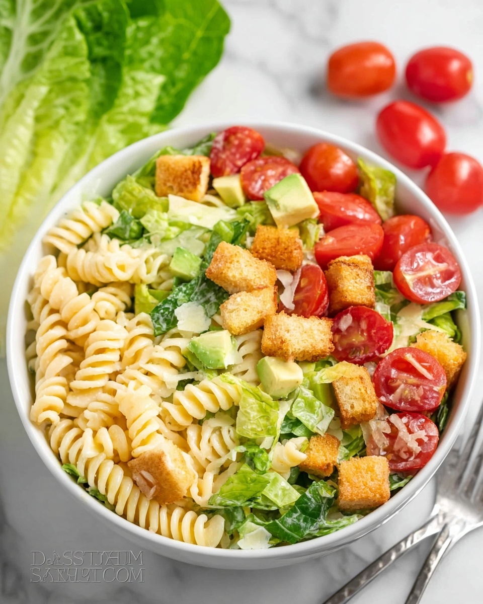 Caesar Pasta Salad with Avocado Recipe - Recipe Image
