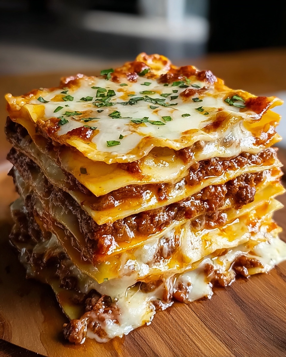 Parmesan Garlic Bacon Cheeseburger Lasagna Recipe - Recipe Image