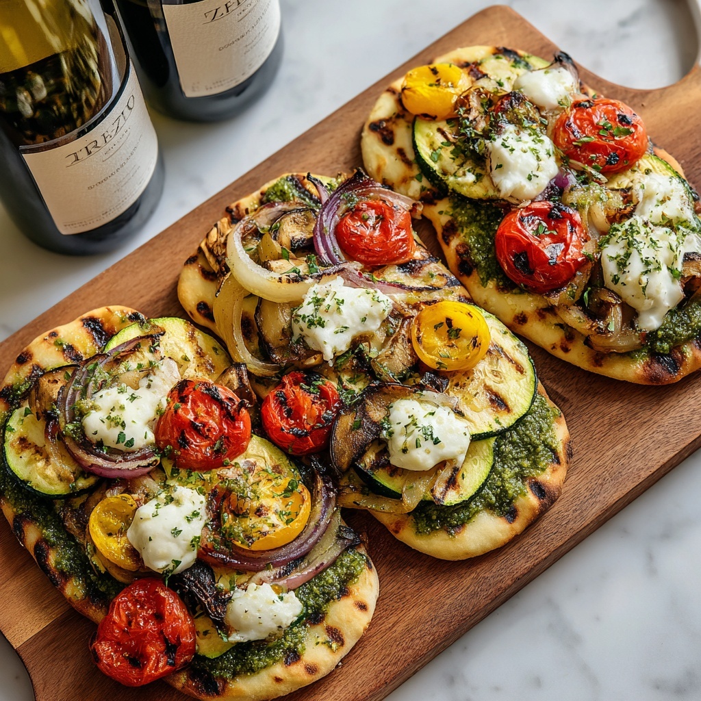 Grilled Veggie Pesto Flatbread Recipe - Recipe Image
