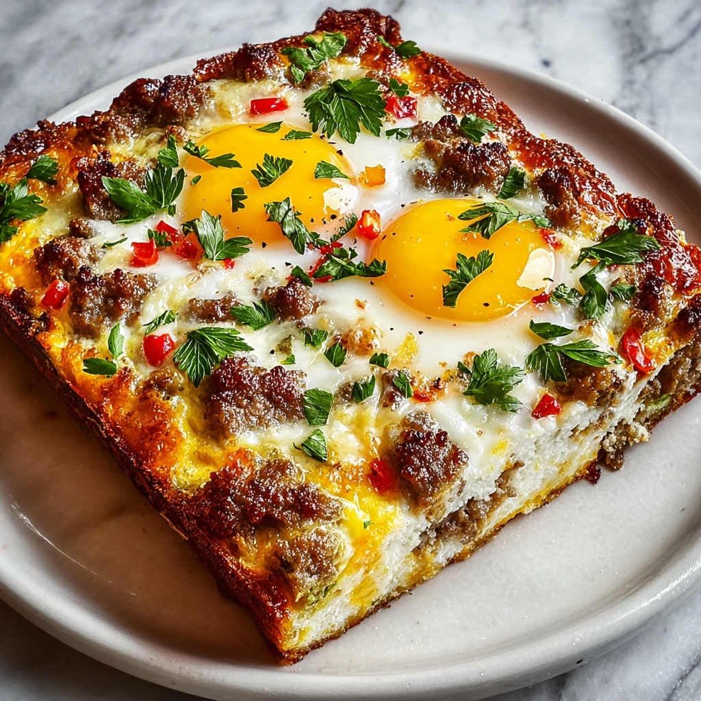 Savory Breakfast Casserole with Cheesy Toppings Recipe - Recipe Image