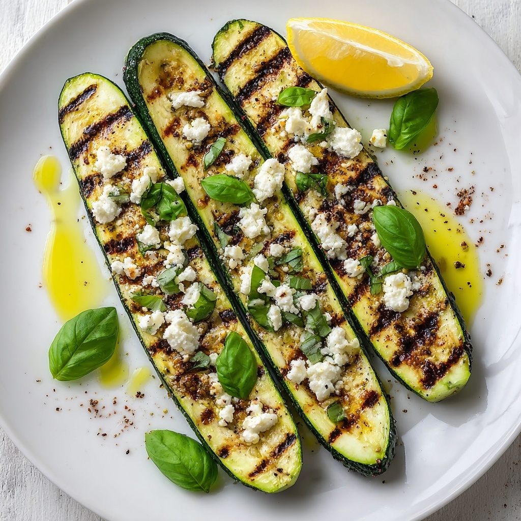 Grilled Zucchini with Feta and Basil Recipe - Recipe Image
