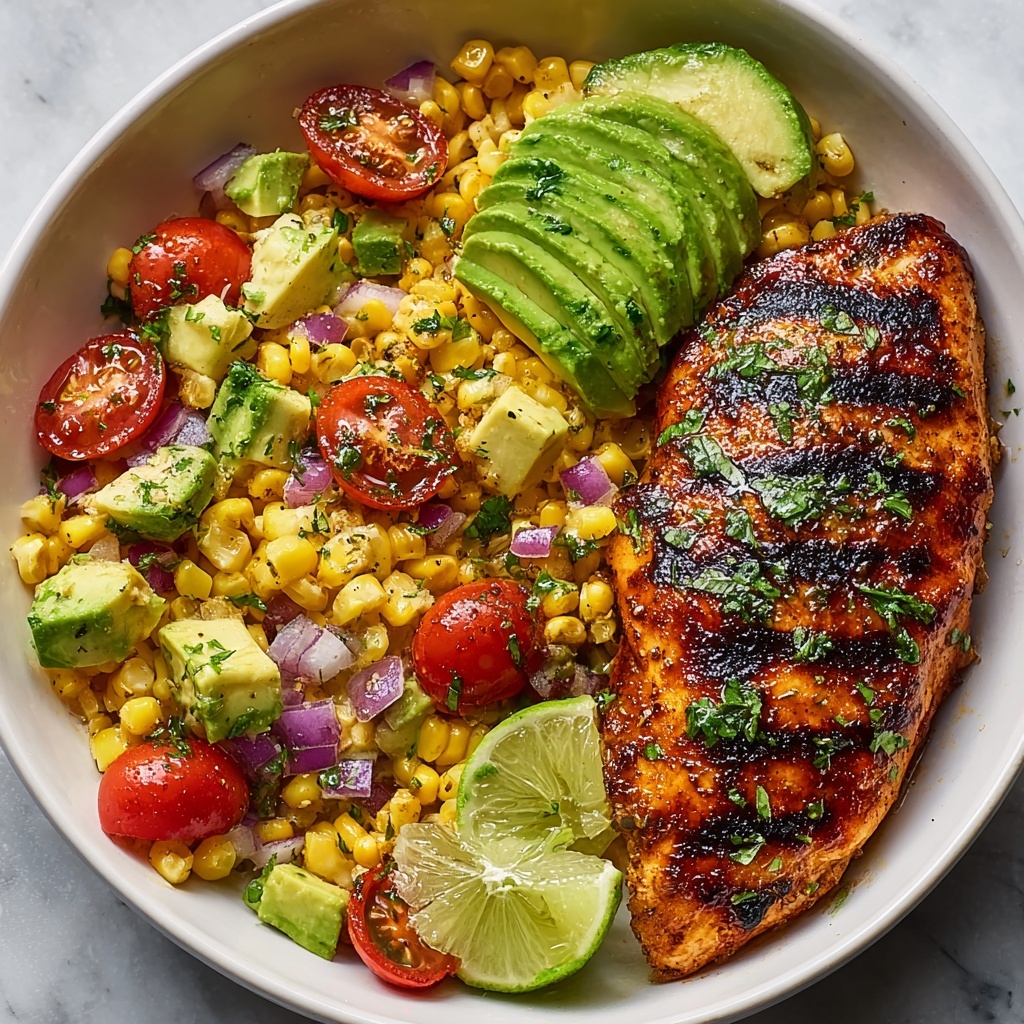 Grilled Hot Honey Chicken with Sweet Corn Salad Recipe - Recipe Image