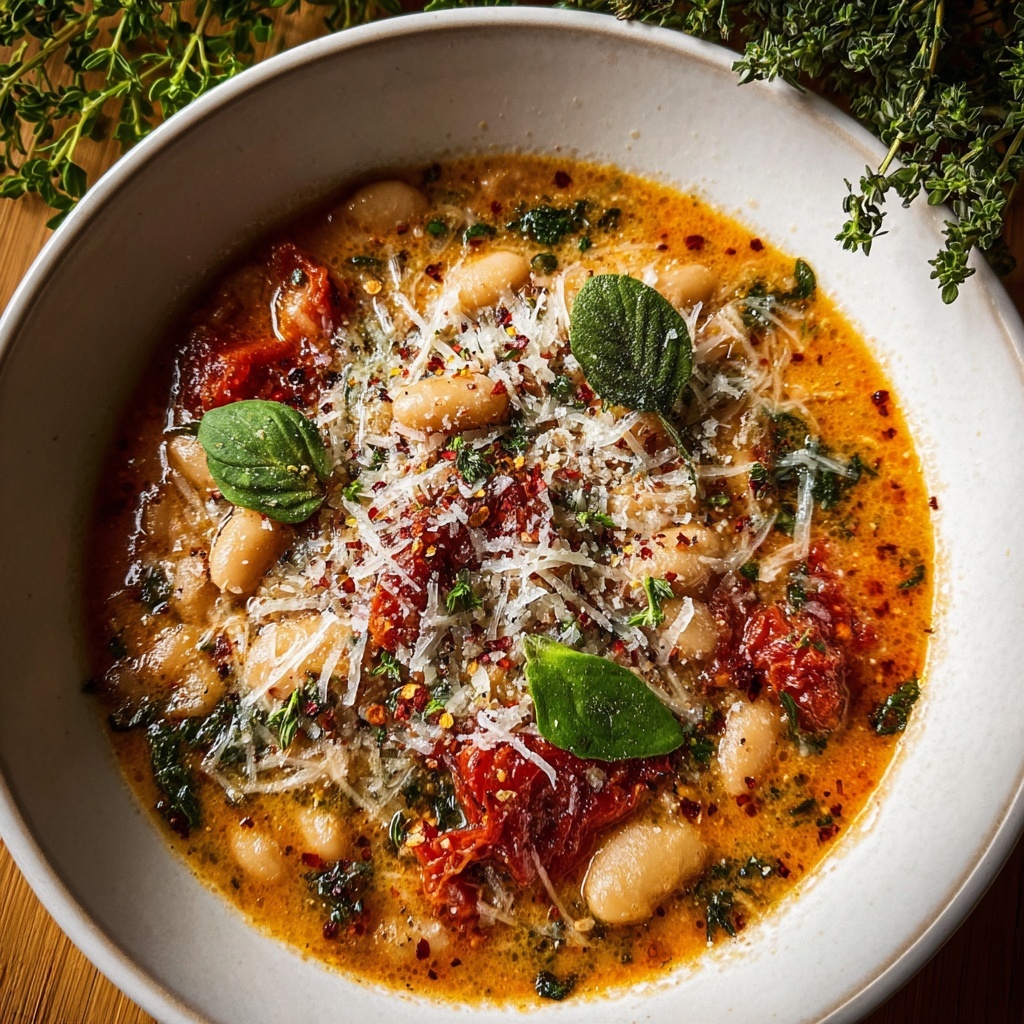 Parmesan Tomato Cannellini Bean Soup Recipe - Recipe Image