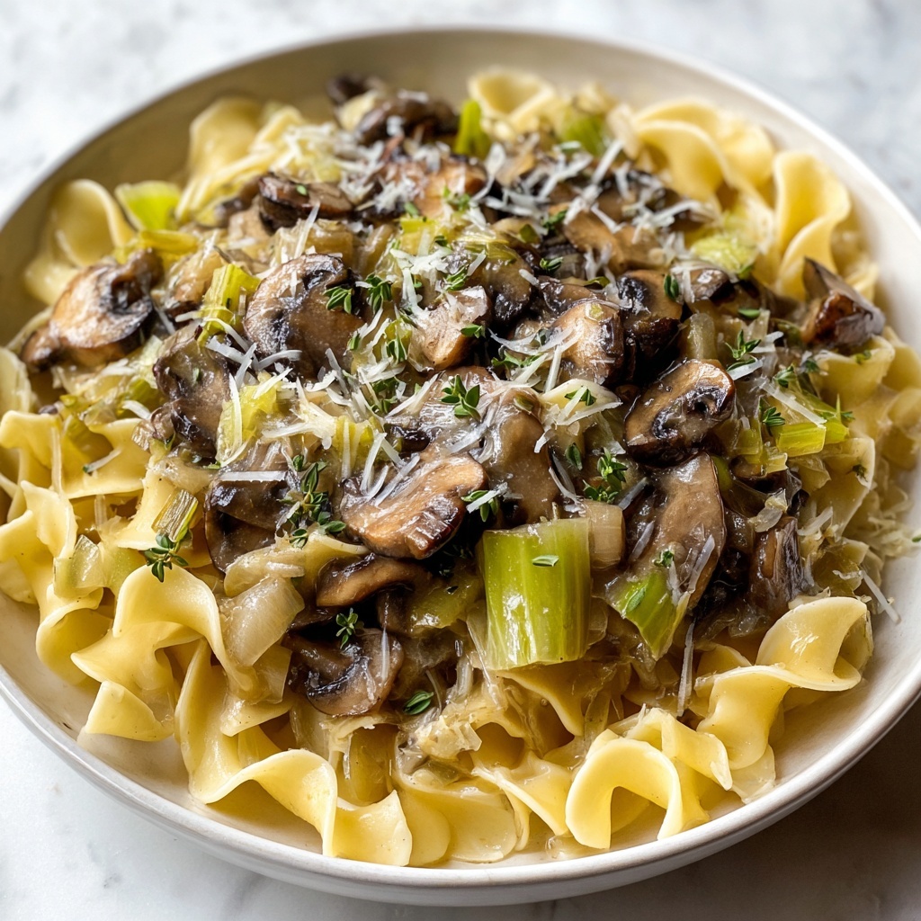 Caramelized Leek and Mushroom Gruyère Pasta Recipe - Recipe Image