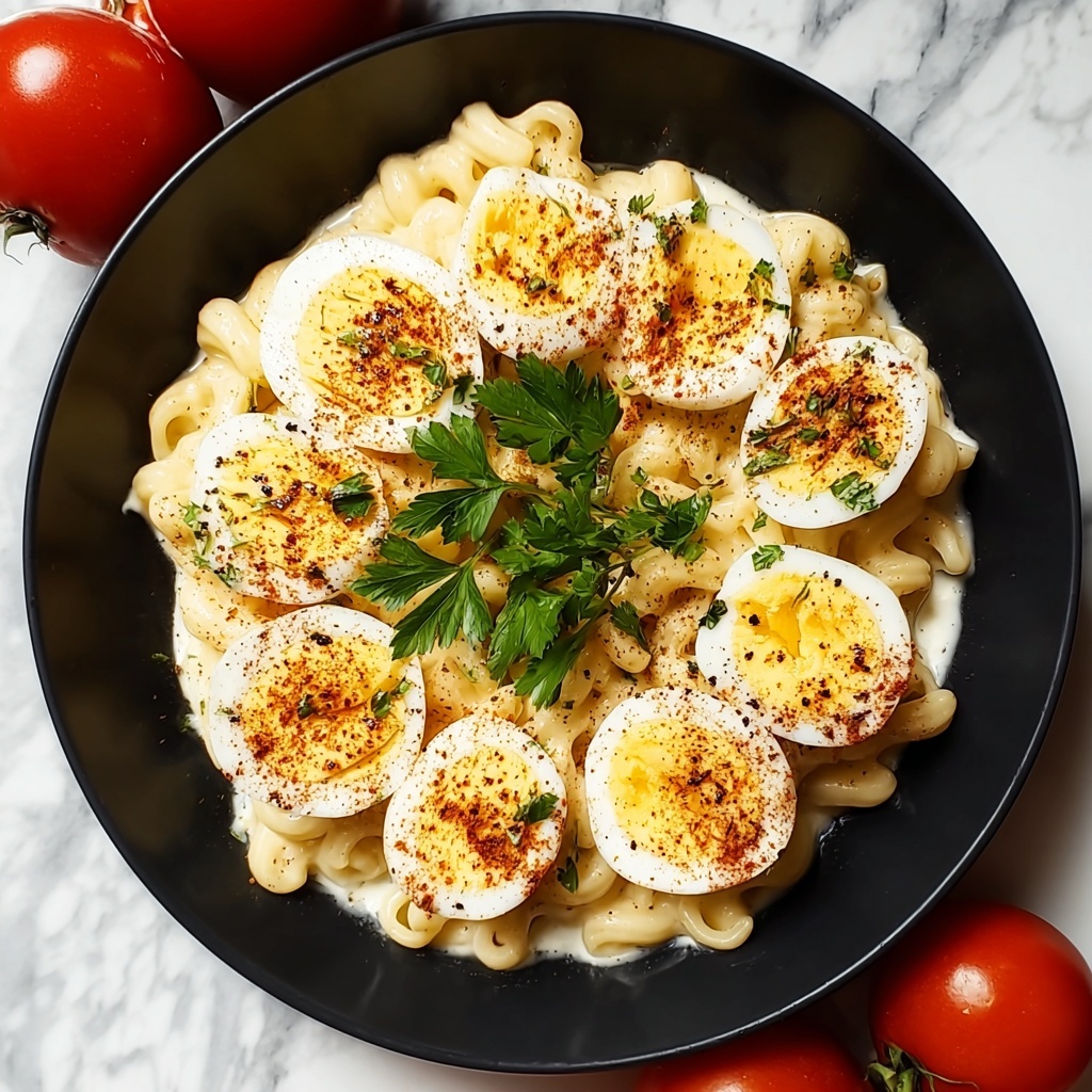 Creamy Deviled Egg Pasta Salad Recipe - Recipe Image