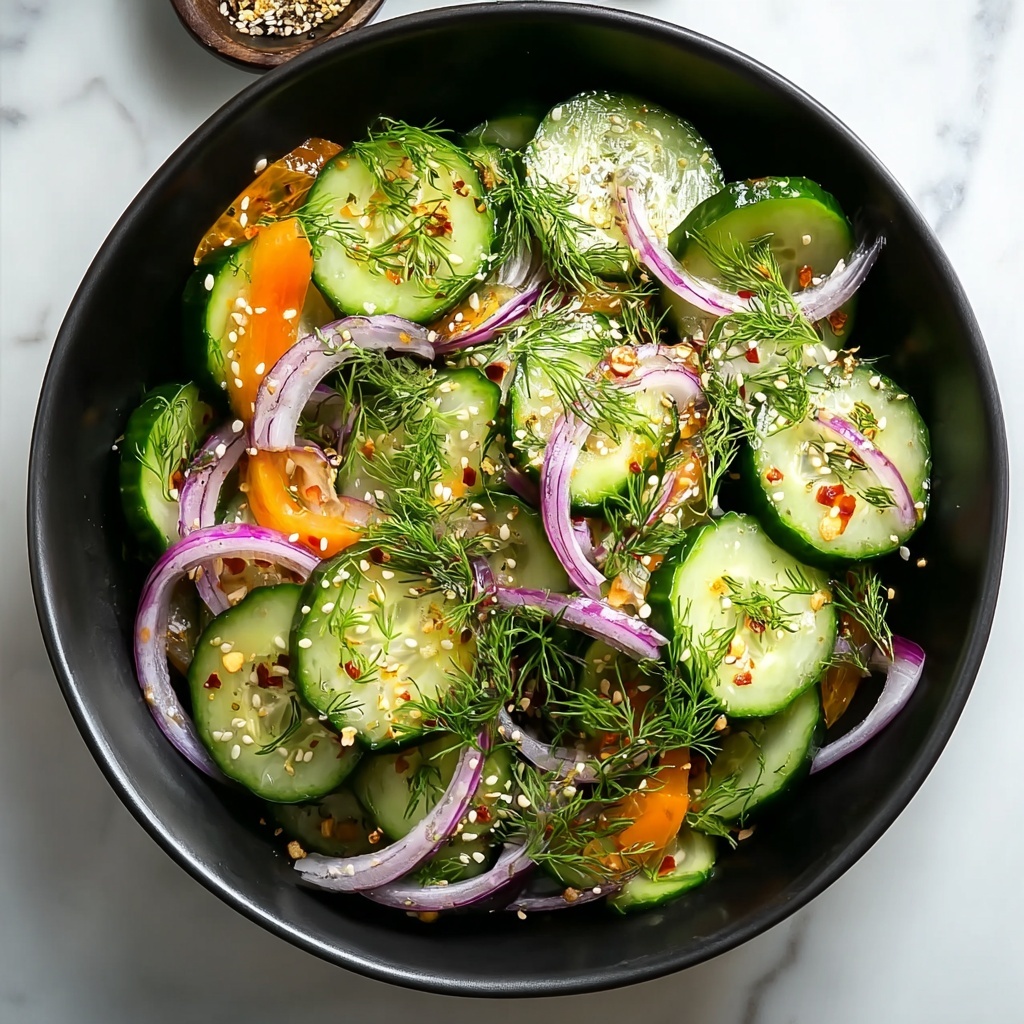 Crunchy Cucumber Salad with Dill and Red Onion Recipe - Recipe Image