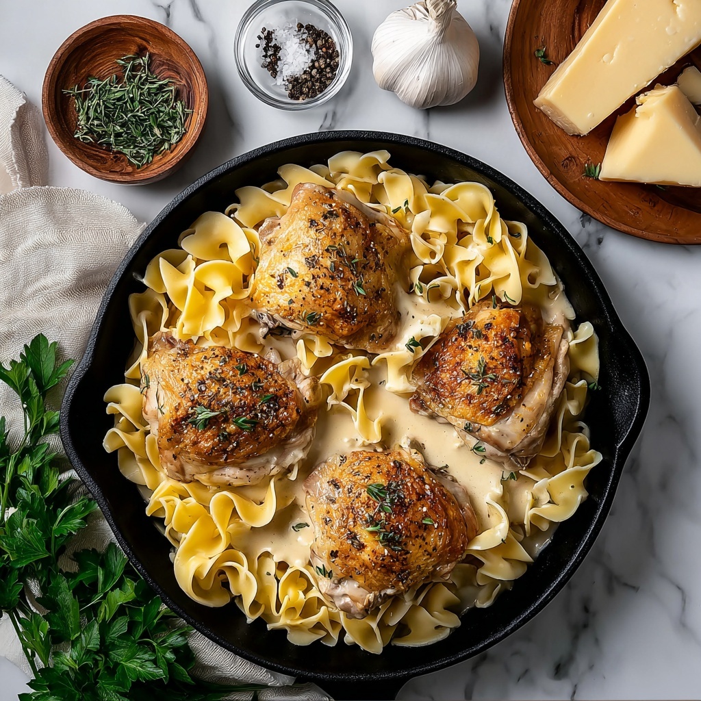 Creamy Lemon Chicken with Buttered Noodles Recipe - Recipe Image