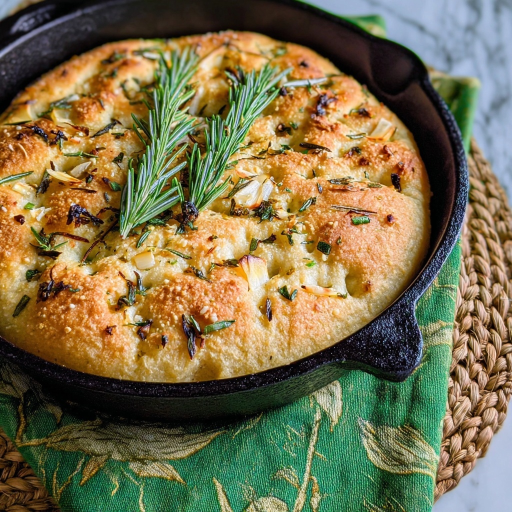 Garlic and Rosemary Skillet Bread Recipe - Recipe Image