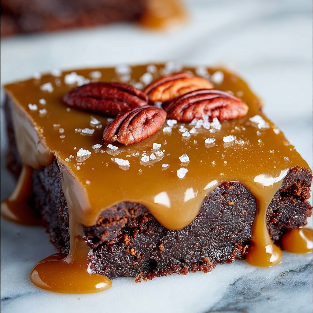 Homemade Salted Caramel Brownies Recipe - Recipe Image