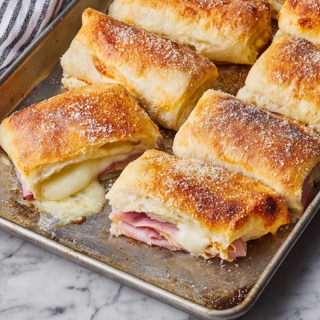 Baked Ham and Cheese Mozzarella Sticks Recipe - Recipe Image