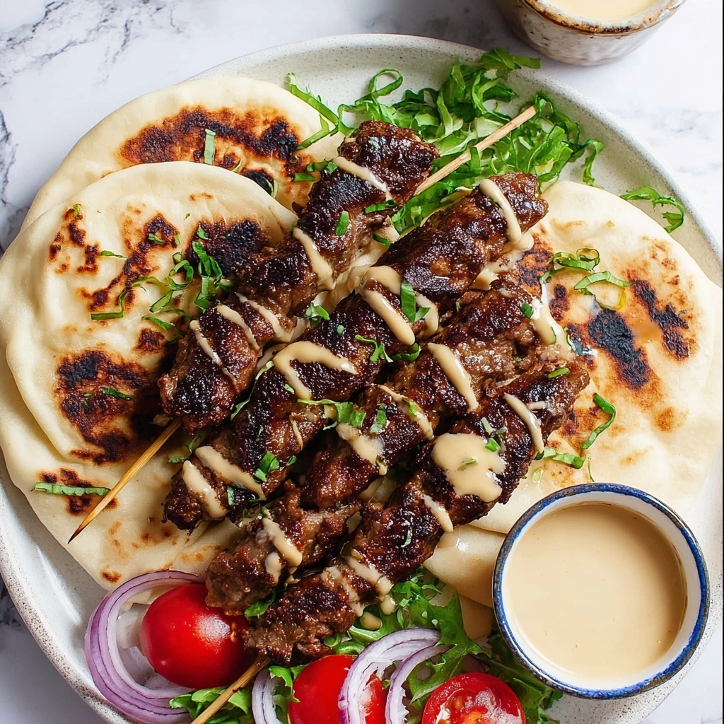 Greek Lamb Kofta Kebabs with Yogurt-Mustard Sauce Recipe - Recipe Image
