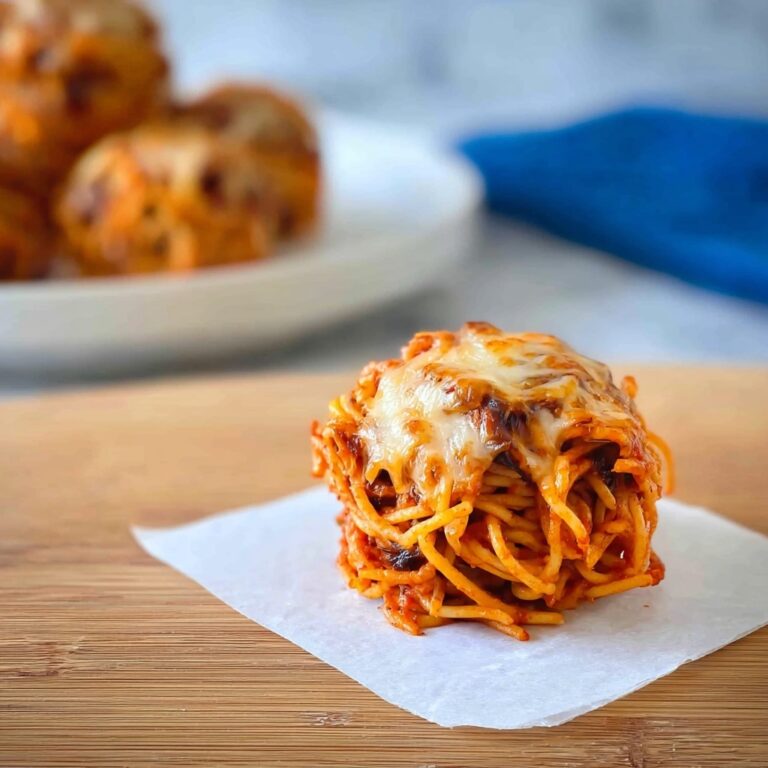Muffin Tin Spaghetti Nests with Melting Cheese Recipe