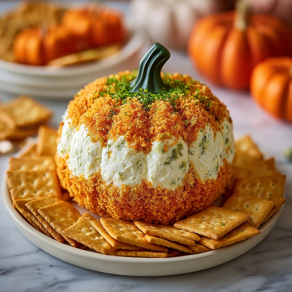 Pumpkin-Shaped Cheese Ball Recipe - Recipe Image