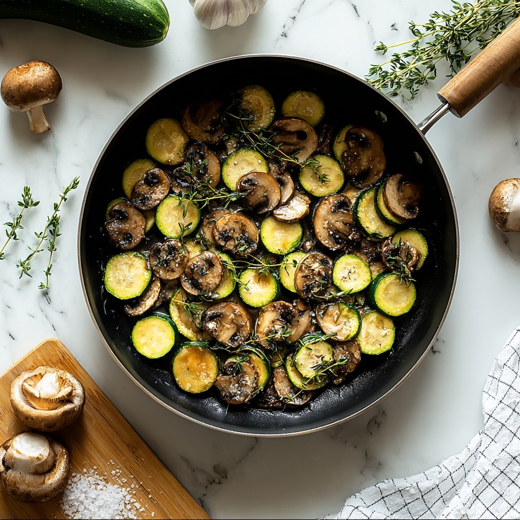 Sautéed Zucchini and Mushrooms with Garlic and Parsley Recipe - Recipe Image