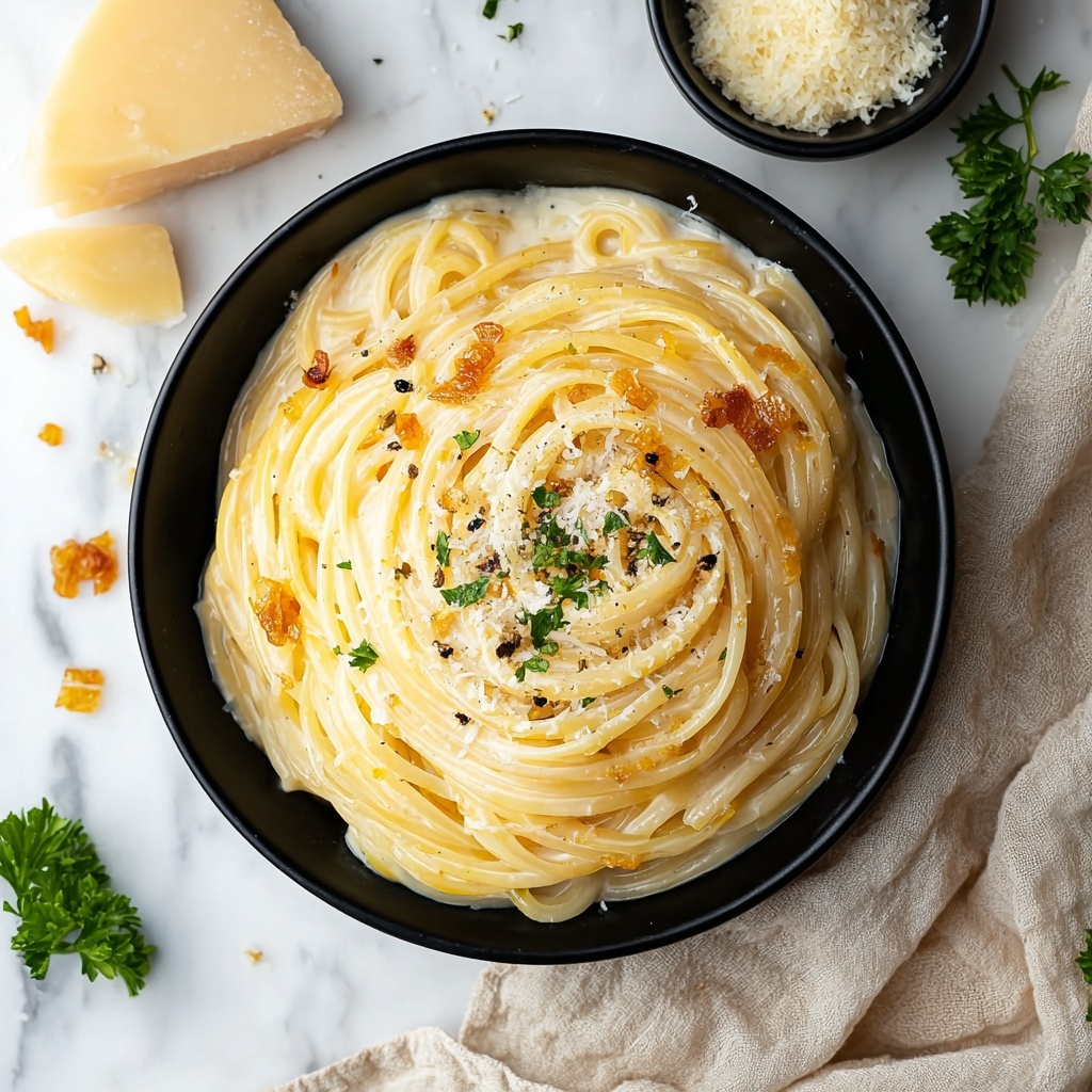 Caramelized Onion Balsamic Pasta with Cream and Parmesan Recipe - Recipe Image