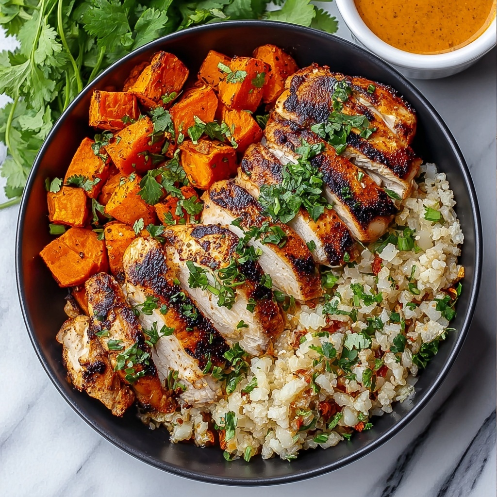 BBQ Chicken & Roasted Sweet Potato Bowls Recipe - Recipe Image