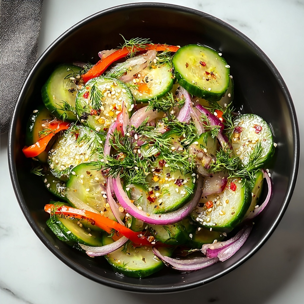 Crunchy Cucumber Salad with Dill and Red Onion Recipe - Recipe Image