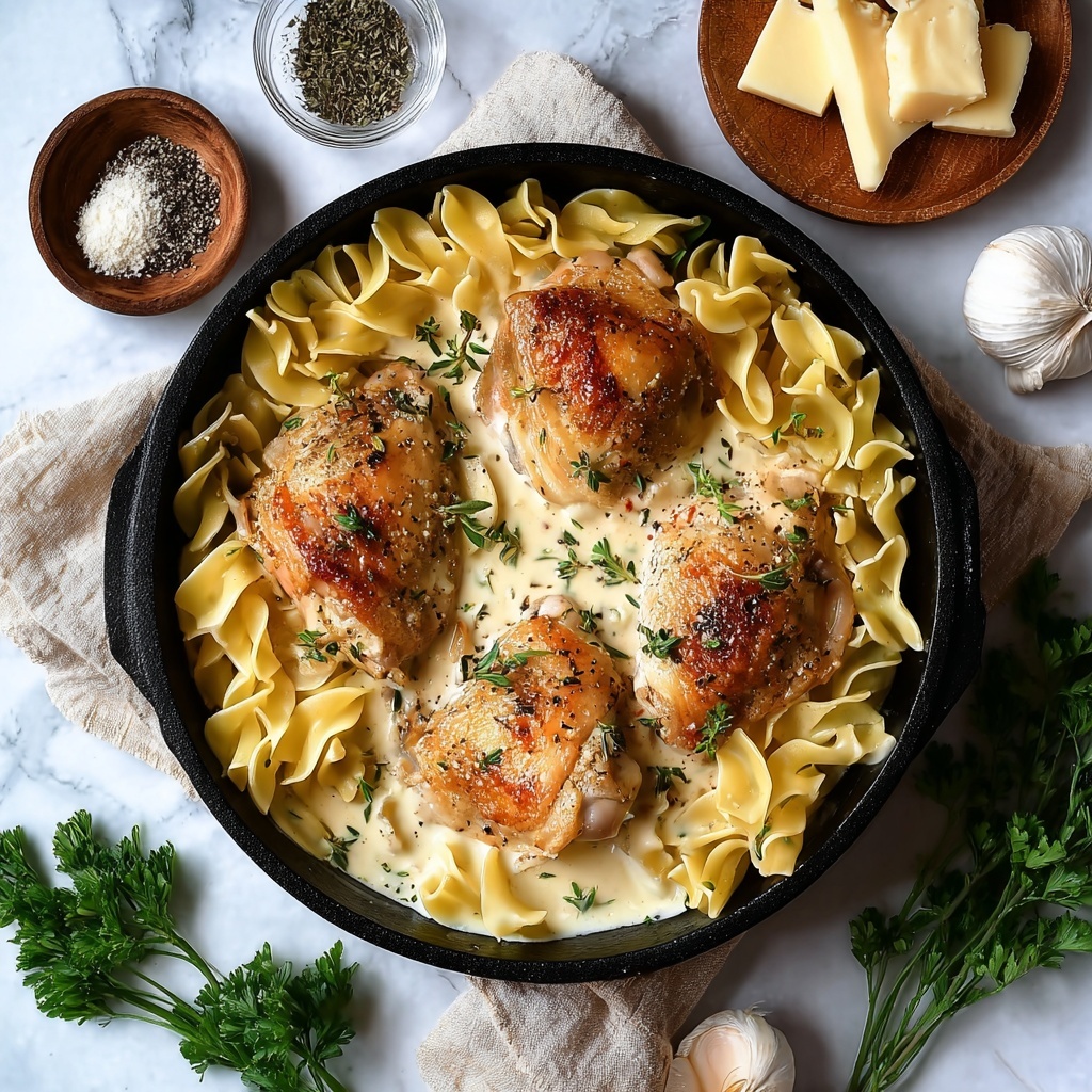 Creamy Lemon Chicken with Buttered Noodles Recipe - Recipe Image