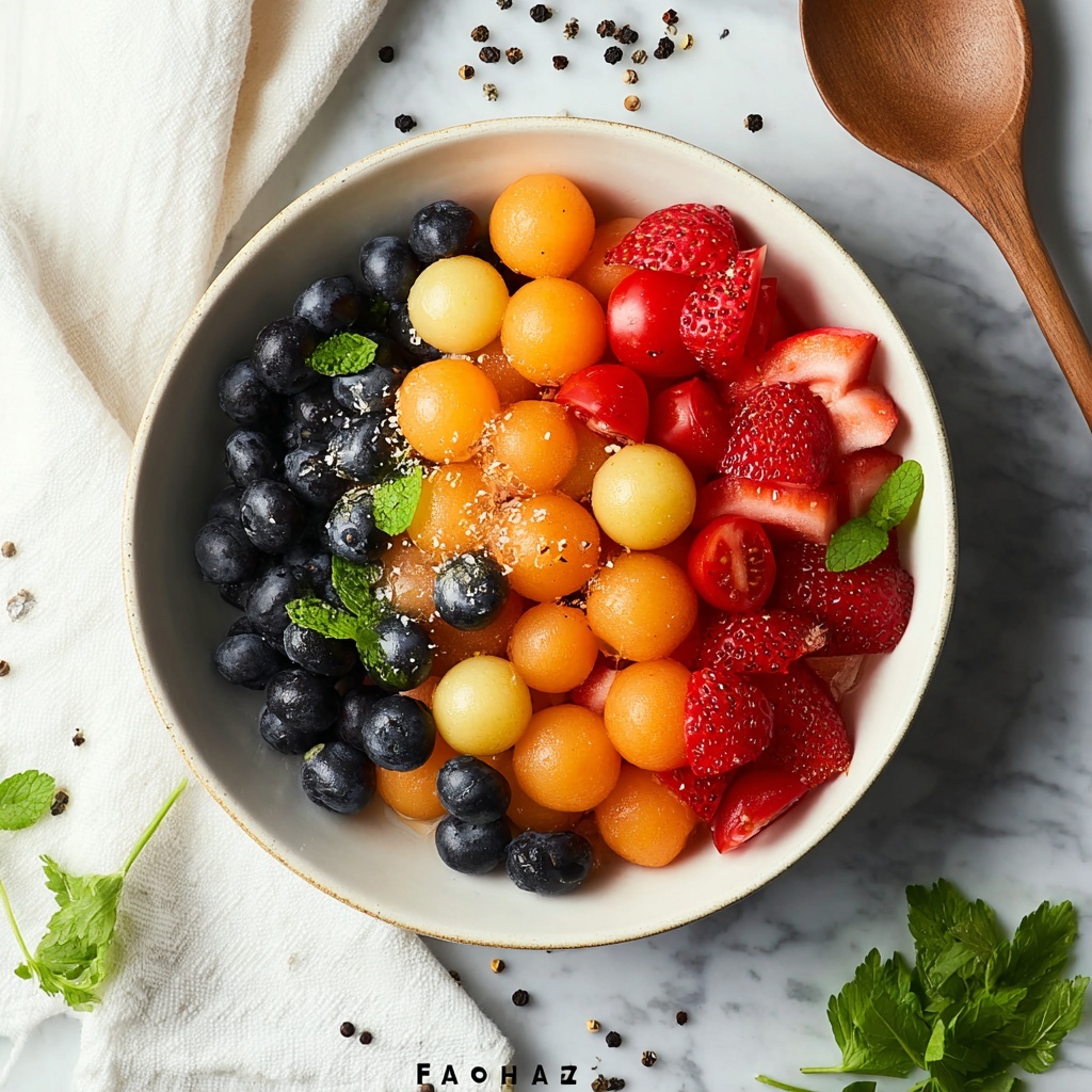 Refreshing Mixed Fruit Salad with Honey and Mint Recipe - Recipe Image