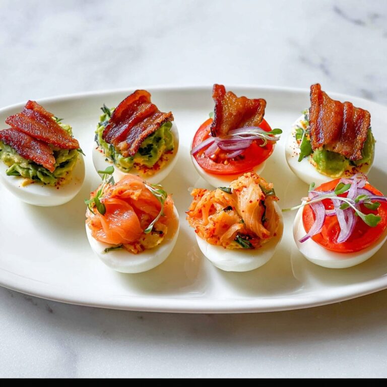 Egg Flight: Triple-Style Hardboiled Eggs with Bacon, Smoked Salmon, and Kimchi Avocado Topping Recipe