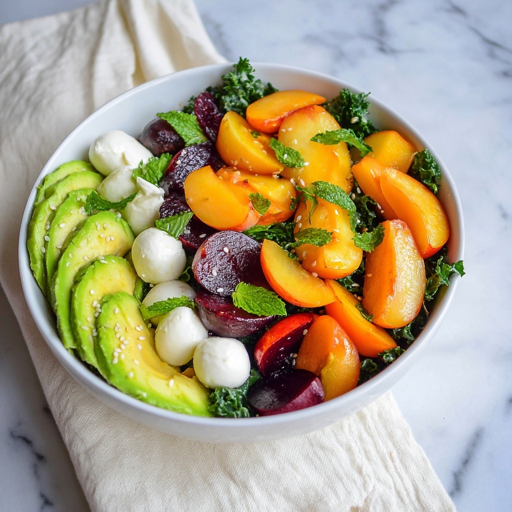 Summer Stone Fruit Salad with Mozzarella, Avocado, and Mint Recipe - Recipe Image