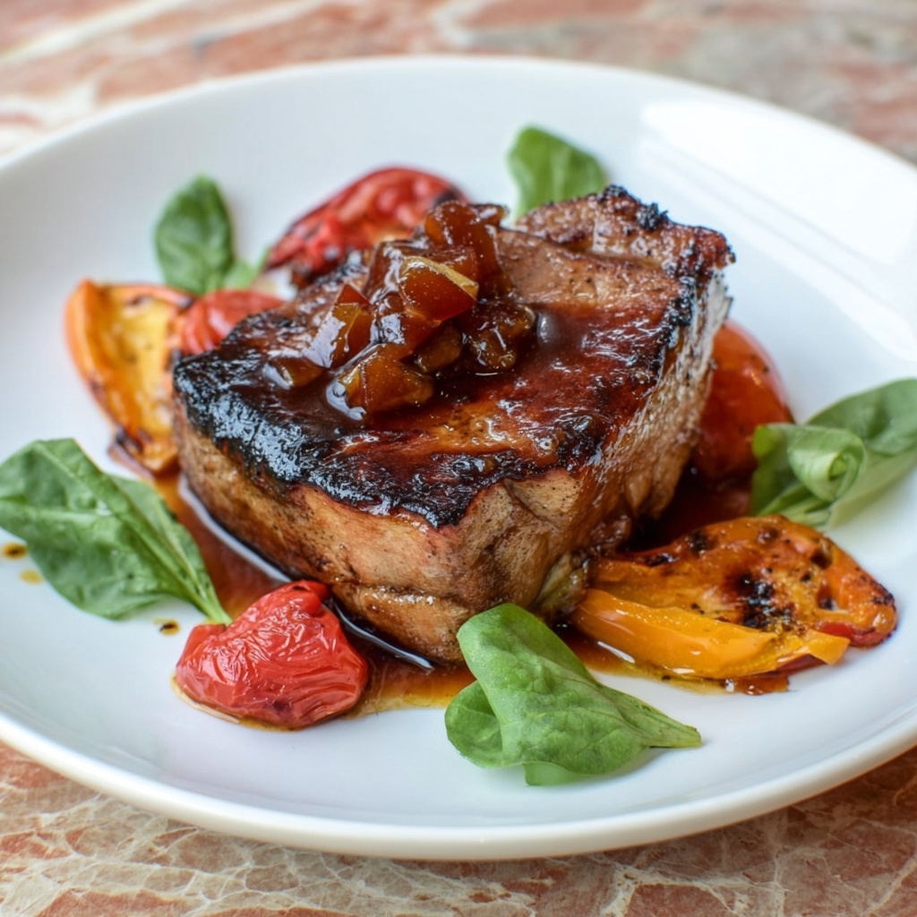 Balsamic Grilled Chicken with Spicy Honey Bacon Glaze Recipe - Recipe Image