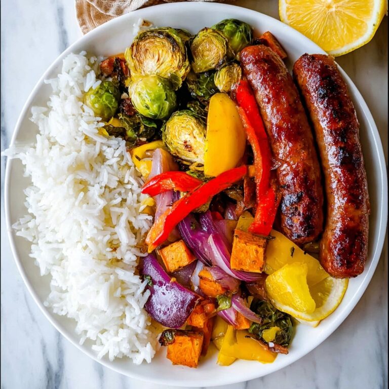 One Pan Sausage and Veggies with Lemon Aioli Recipe
