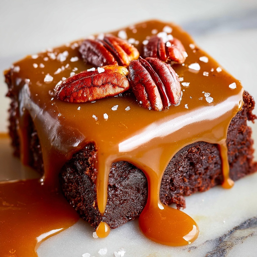 Homemade Salted Caramel Brownies Recipe - Recipe Image