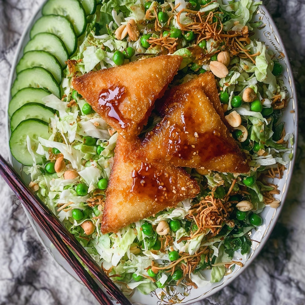 Crunchy Asian Cabbage Salad with Crispy Fish Fillets and Toasted Ramen Noodles Recipe - Recipe Image