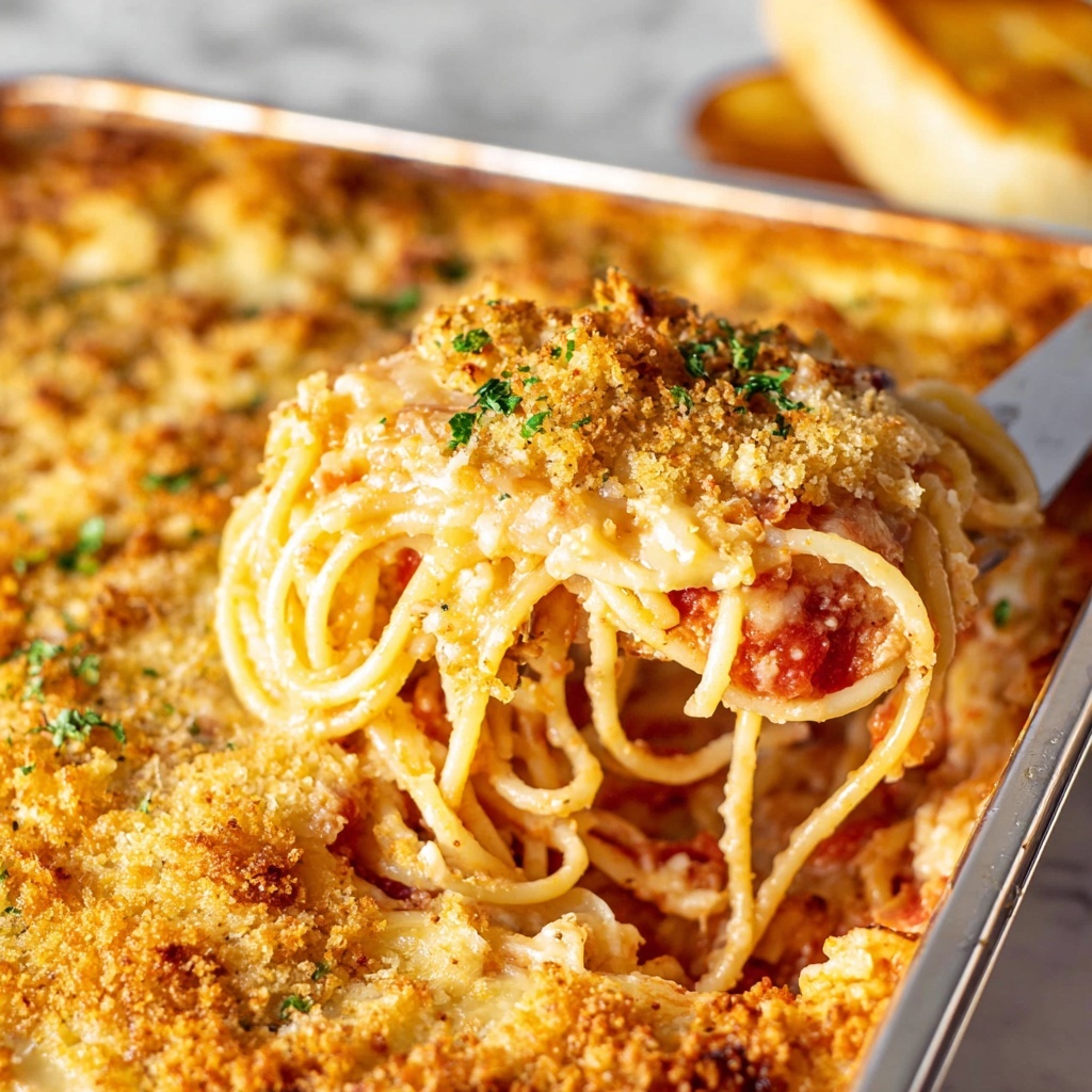 Creamy Chicken Spaghetti Bake Recipe - Recipe Image