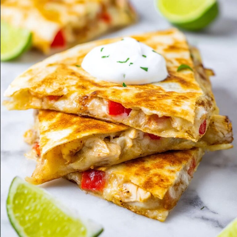 Cheesy Chicken Quesadillas with Bell Peppers and Taco Seasoning Recipe