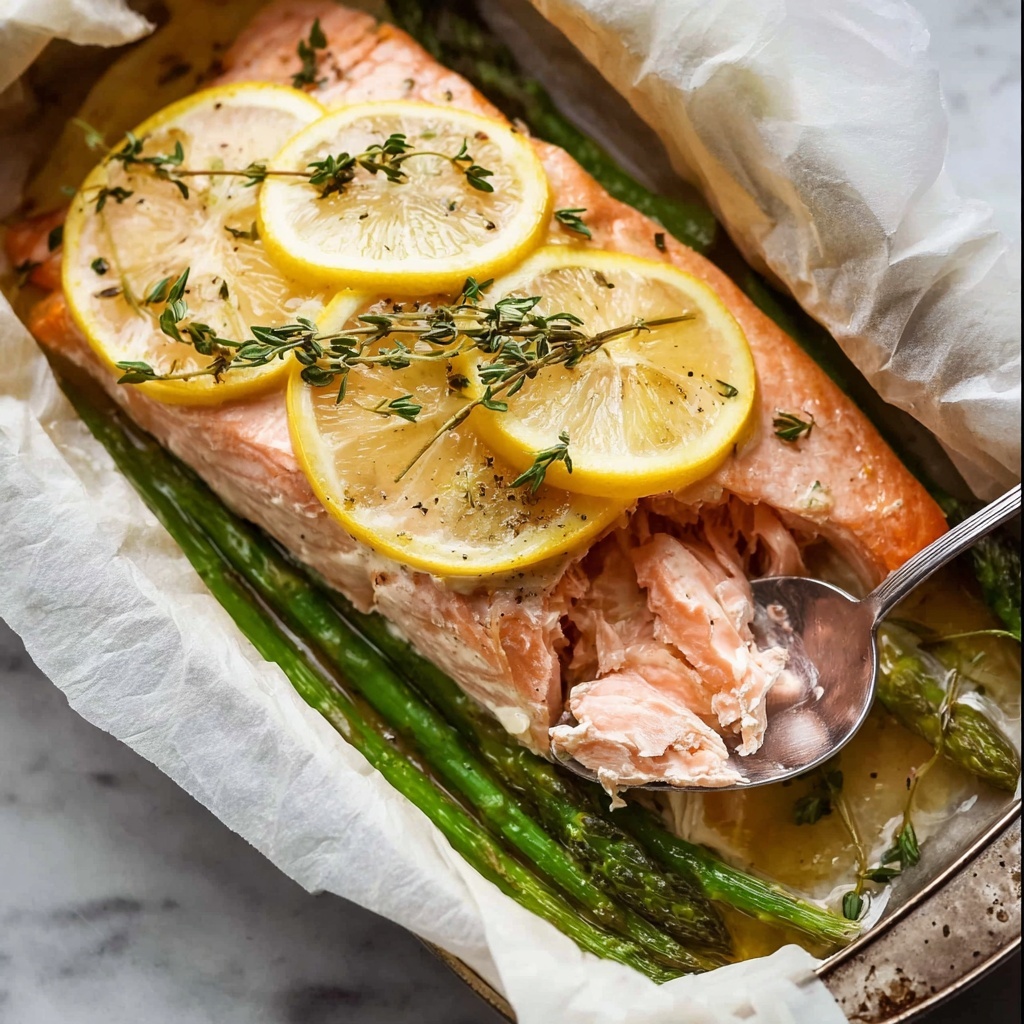 Lemon Butter Salmon in Parchment Paper Recipe - Recipe Image