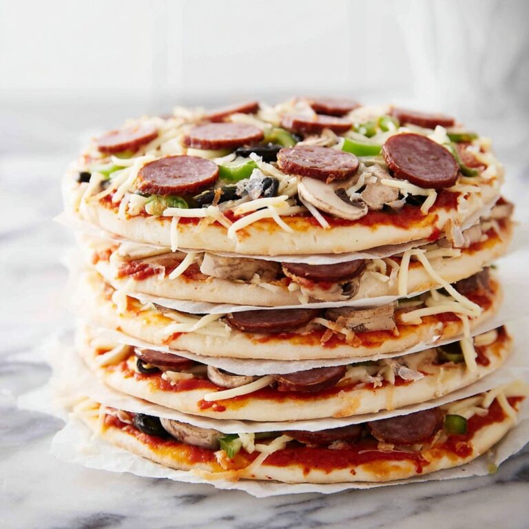 Homemade Frozen Pizzas with Salami, Olives, and Mushrooms Recipe